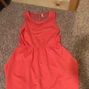 Coral Fit and flare dress